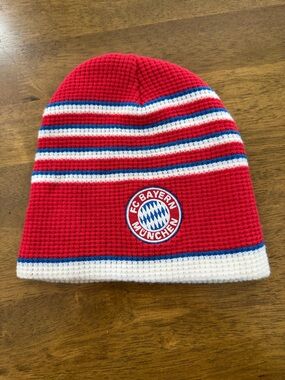 Bayern Munich Red Striped Knit Beanie